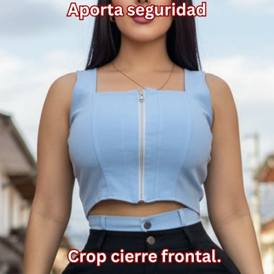 Conjunto Pulso Elegante (pantalón bengalina + crop con cierre)
