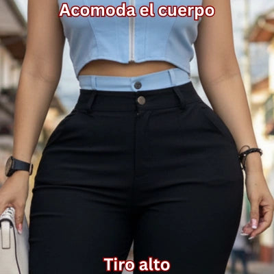 Conjunto Pulso Elegante (pantalón bengalina + crop con cierre)