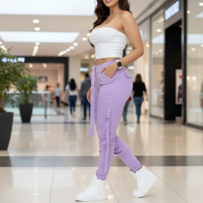 Conjunto Strapless & Jogger Bengalina