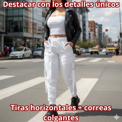 Conjunto Strapless & Jogger Bengalina