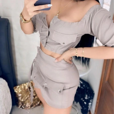 Conjunto Sef Dilians — Crop + Minifaldón Cargo
