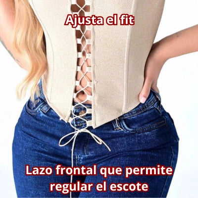 Corset Brillo Lazo — Edición Dorada