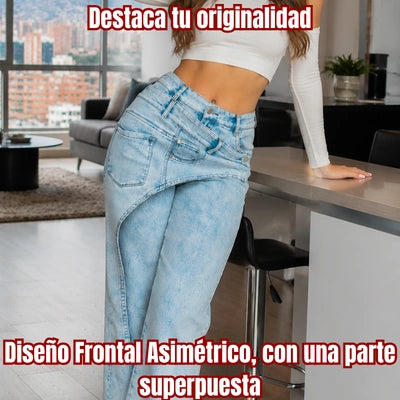 Palazzo Denim Asimétrico