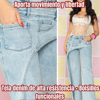 Palazzo Denim Asimétrico