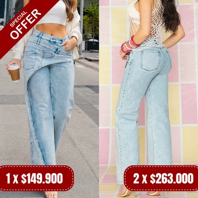 Palazzo Denim Asimétrico