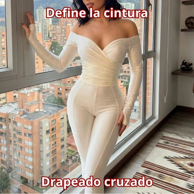 Enterizo Anny — Mono Off-Shoulder Destellante