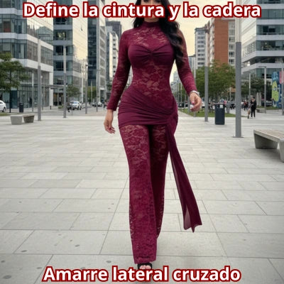 LACE NOIR — Enterizo Blonda Elástica Floral