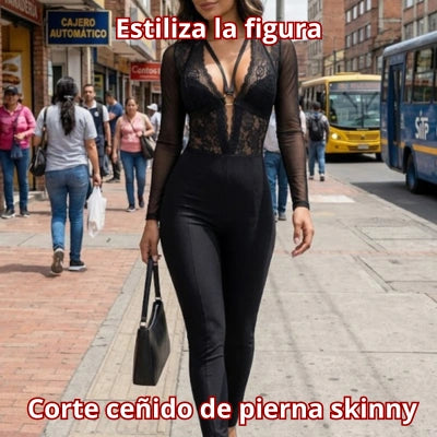 Enterizo Elegante Manga Larga