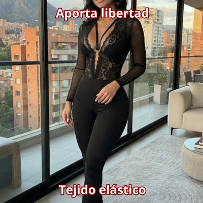 Enterizo Elegante Manga Larga