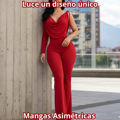 Enterizo Licra Traslúcida Asimétrico