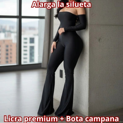 Enterizo Soleil — Strapless Bota Campana Tiras Cruzadas