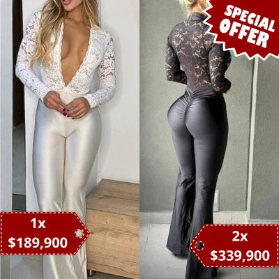 Enterizo Venecia — Blonda + Bota Campana Destellante