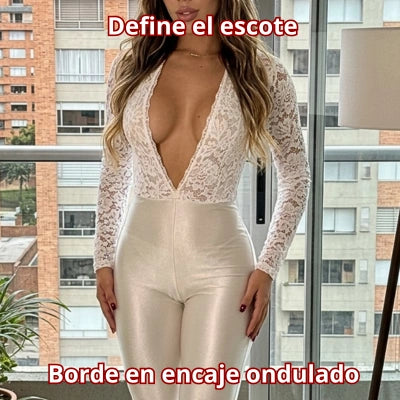 Enterizo Venecia — Blonda + Bota Campana Destellante