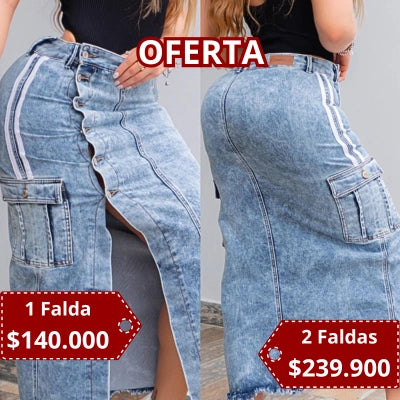 Falda Cargo Denim Flex “Aire”