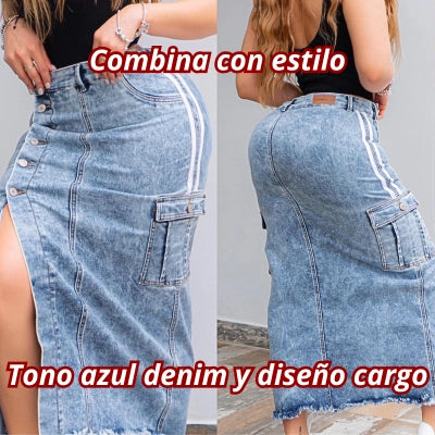 Falda Cargo Denim Flex “Aire”