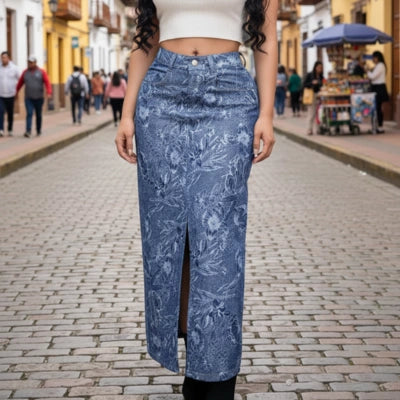 Falda Serena Denim Print