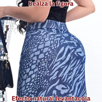 Falda Serena Denim Print