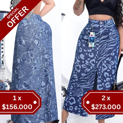 Falda Serena Denim Print