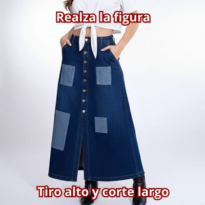 Falda “Paso Firme” Denim Largo