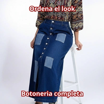 Falda “Paso Firme” Denim Largo