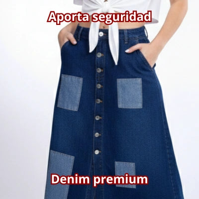Falda “Paso Firme” Denim Largo