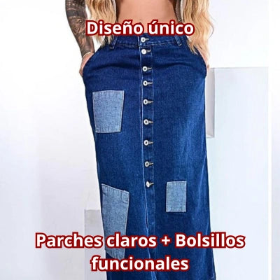 Falda “Paso Firme” Denim Largo