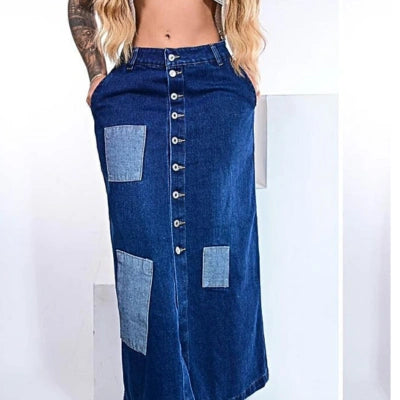 Falda “Paso Firme” Denim Largo
