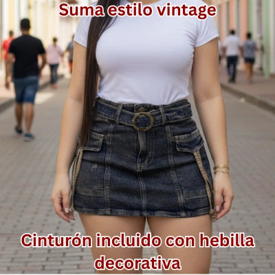 Falda Short Actitud Vintage