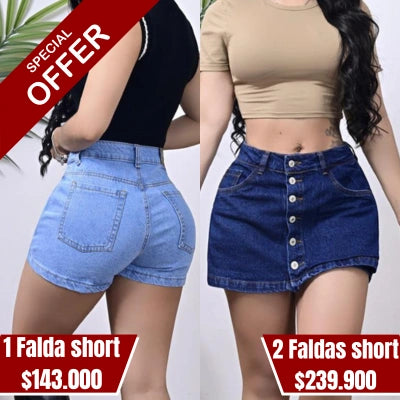 Falda Short Brisa Denim