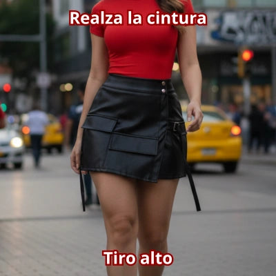Falda Short Cuerina “Paso Firme”
