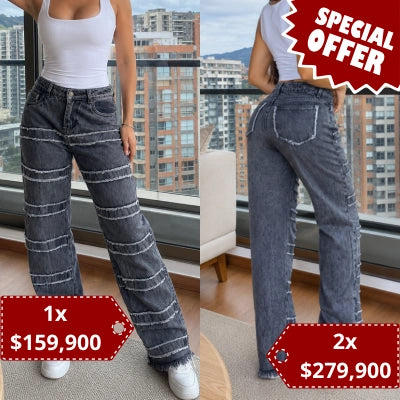Jean Wide Leg Actitud Gris