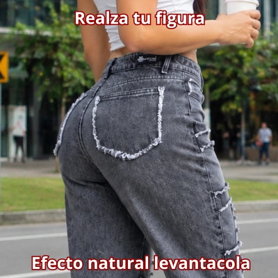 Jean Wide Leg Actitud Gris