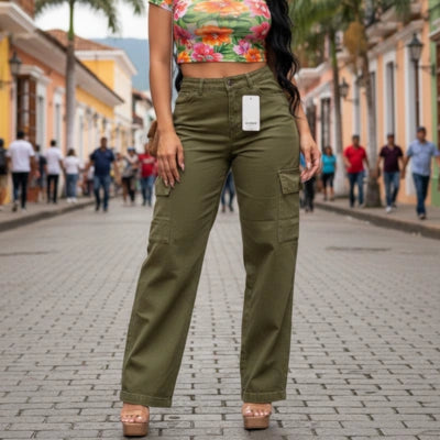 Cargo Sculpt Verde Militar – Control & Estilo