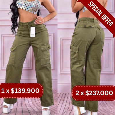 Cargo Sculpt Verde Militar – Control & Estilo