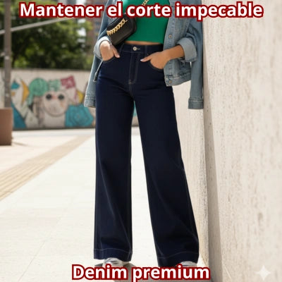 Jean Paloma — Palazzo Denim Tiro Alto Premium