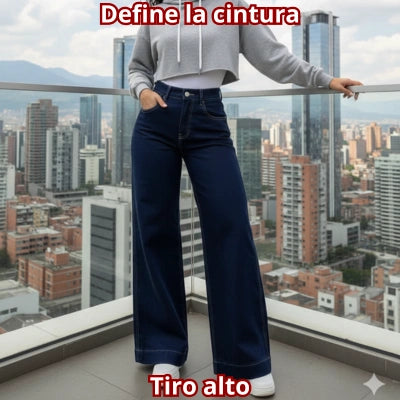 Jean Paloma — Palazzo Denim Tiro Alto Premium