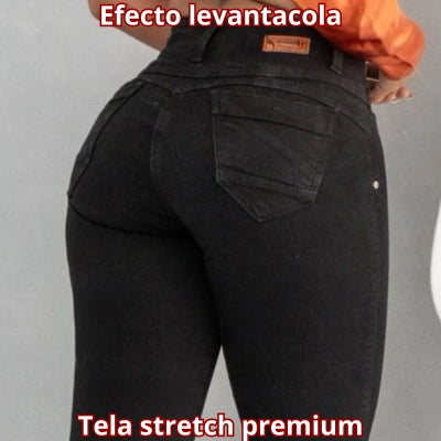 Jean Negro MoldeaCintura 3 Botones