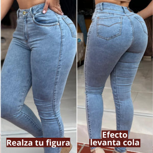 Jeans Ochentero Claro Tela Strech
