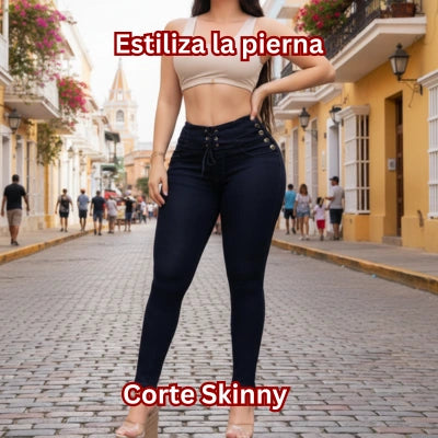 Petrolizado Skinny Cintura Segura