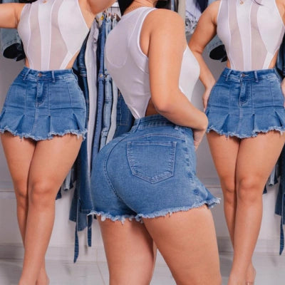 FaldaShort “Seguro y Rica” Azul