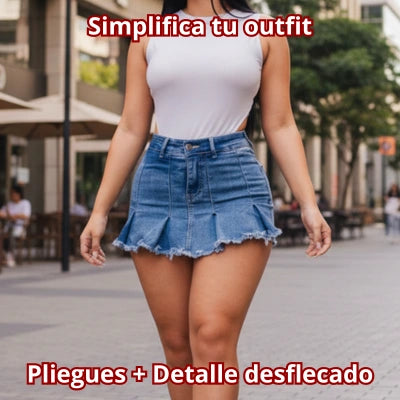 FaldaShort “Seguro y Rica” Azul