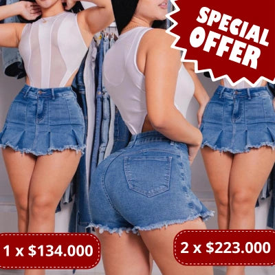 FaldaShort “Seguro y Rica” Azul