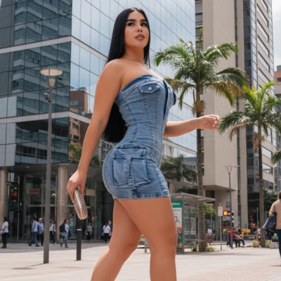 Enterizo “CargoSilencio Strapless”