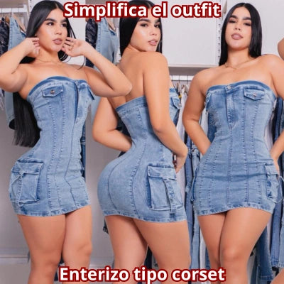 Enterizo “CargoSilencio Strapless”