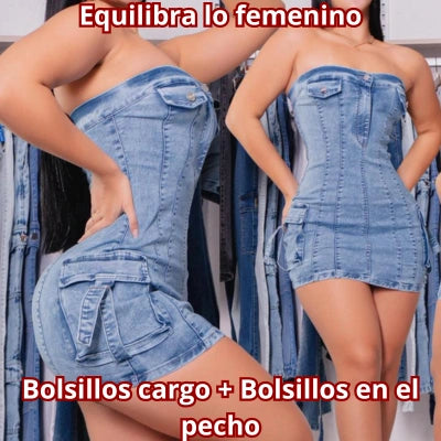 Enterizo “CargoSilencio Strapless”