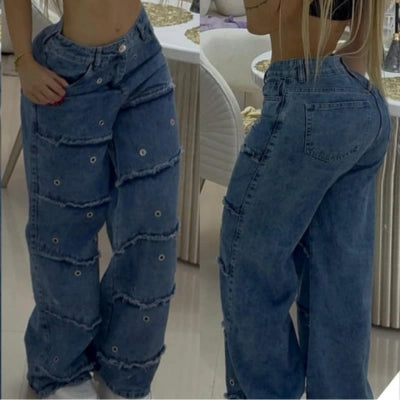 Jean Mom Orilla Rebelde Ojaletes Premium