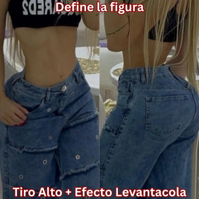 Jean Mom Orilla Rebelde Ojaletes Premium