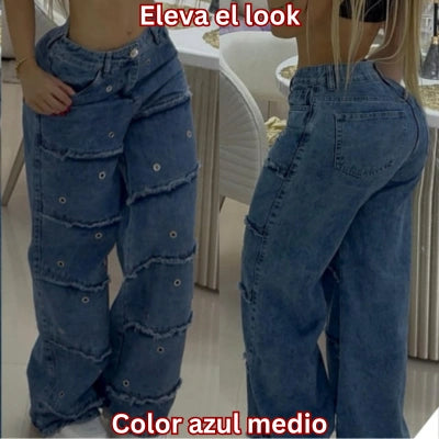 Jean Mom Orilla Rebelde Ojaletes Premium