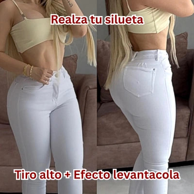 Jean Skinny Luz Limpia – Tiro Alto Premium (Blanco)