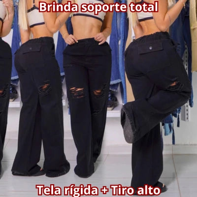 Jean Mom Noir Fiel Audacia